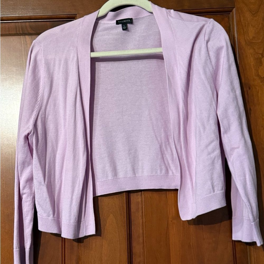 Talbots Pink Cotton cardigan. size large